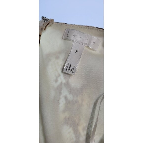 Leith Dress Womems Sz Medium V Neck Ruffles Animal Print Long Sleeve - Picture 6 of 11